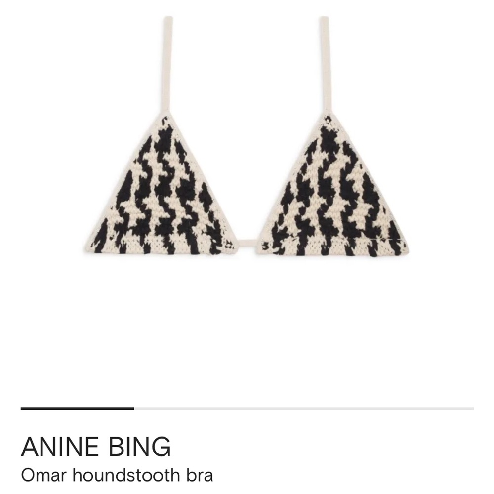 Anine Bing Omar Houndstooth Bra